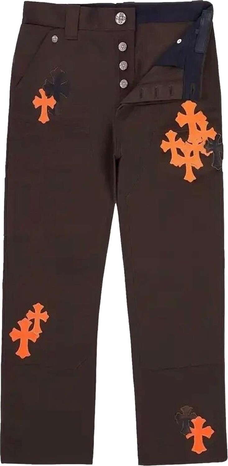 

Брюки Chrome Hearts Cross Patch Carpenter Pants 'Brown/Orange', коричневый