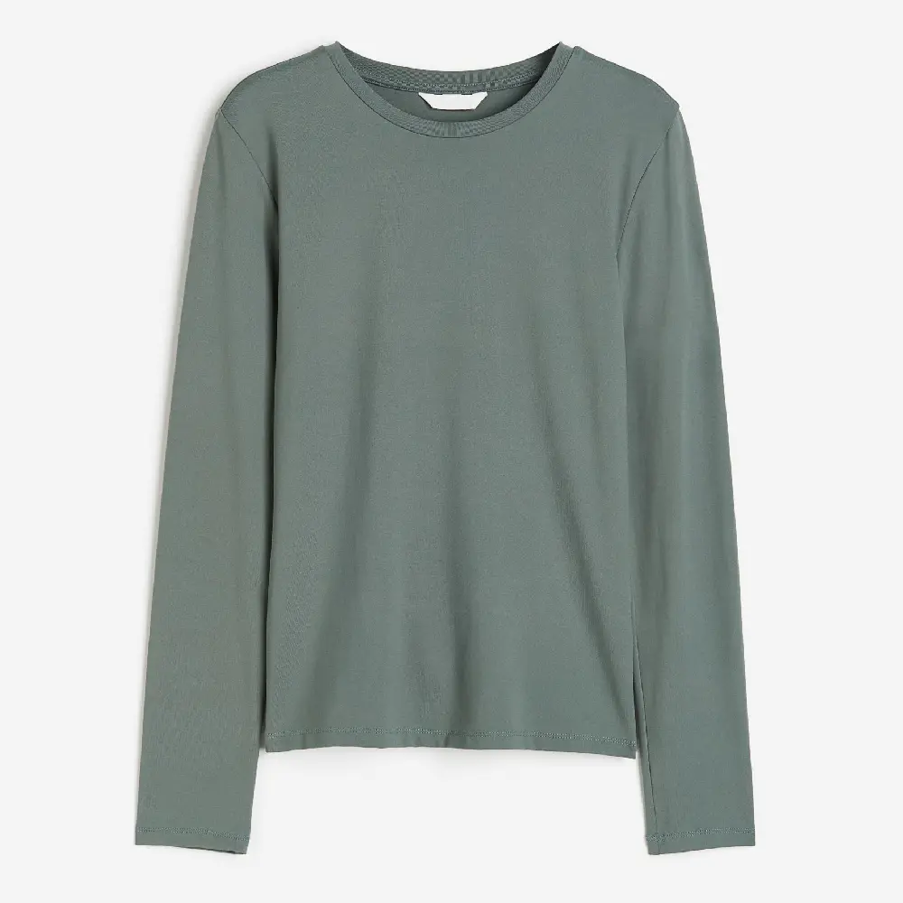 

Лонгслив H&M Jersey, темно-зеленый