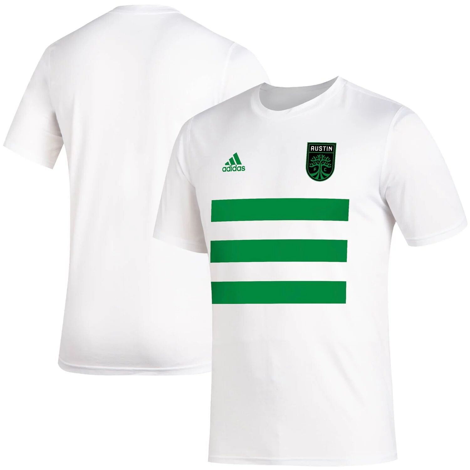 

Мужская футболка adidas White Austin FC Three Stripe Life Pitch AEROREADY