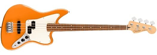 

Бас-гитара Fender Player Jaguar, накладка на гриф Pau Ferro, цвет Capri Orange — MX22023933