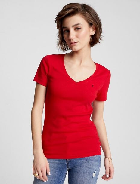 

Футболка с вырезом Tommy Hilfiger Favorite V-neck, красный