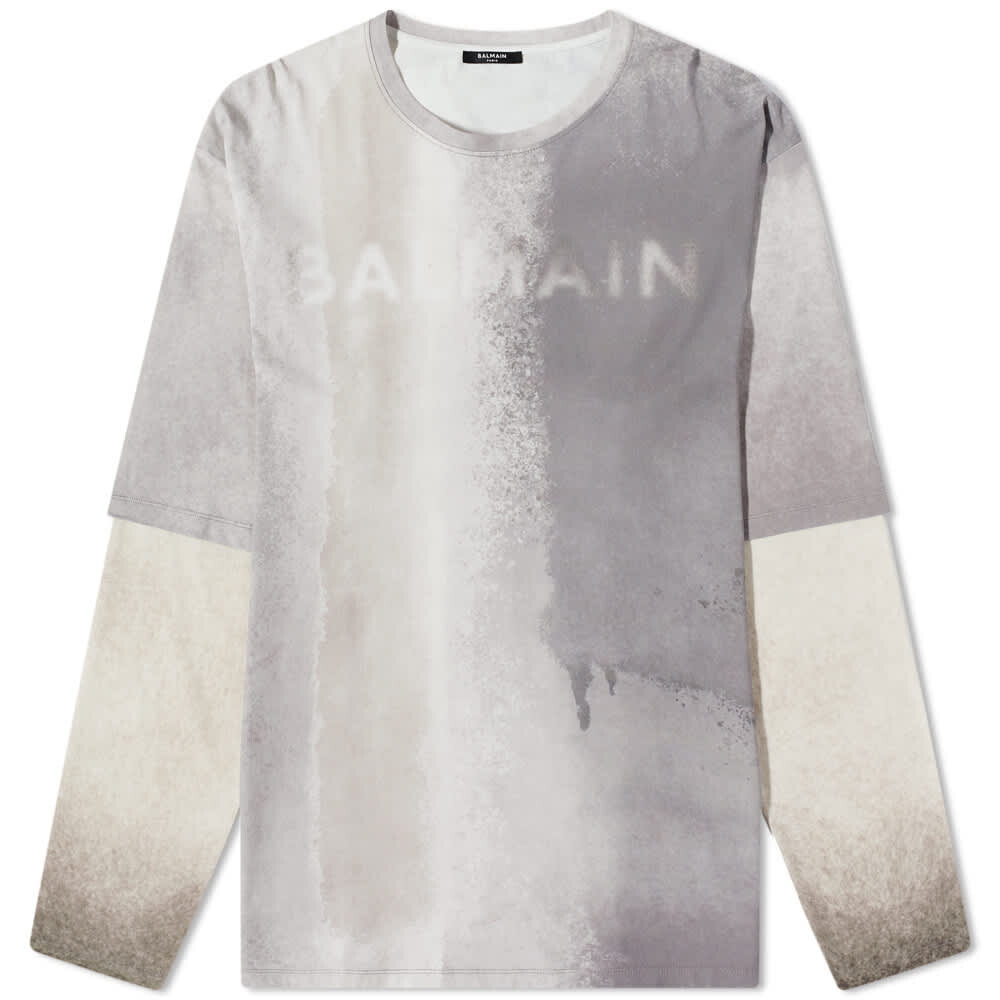 

Футболка Balmain Long Sleeve Sprayed Double Layer Tee