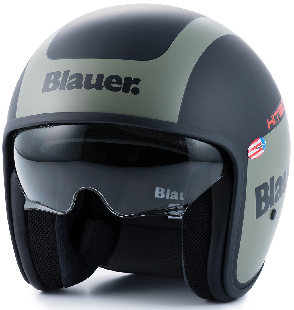 Реактивный шлем Blauer Pilot 1.1 Graphic G со съемной подкладкой, черный/зеленый шлем holyfreedom stealth реактивный зеленый