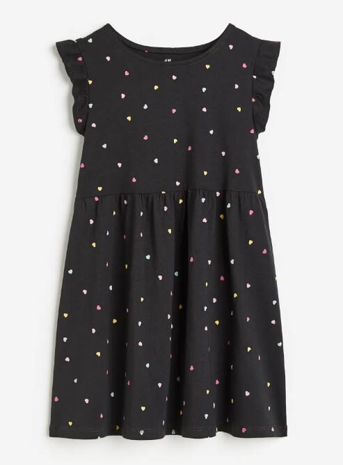 

Платье с принтом H&M Hearts Print, черный