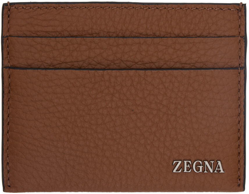 

Коричневый простой держатель для карт ZEGNA