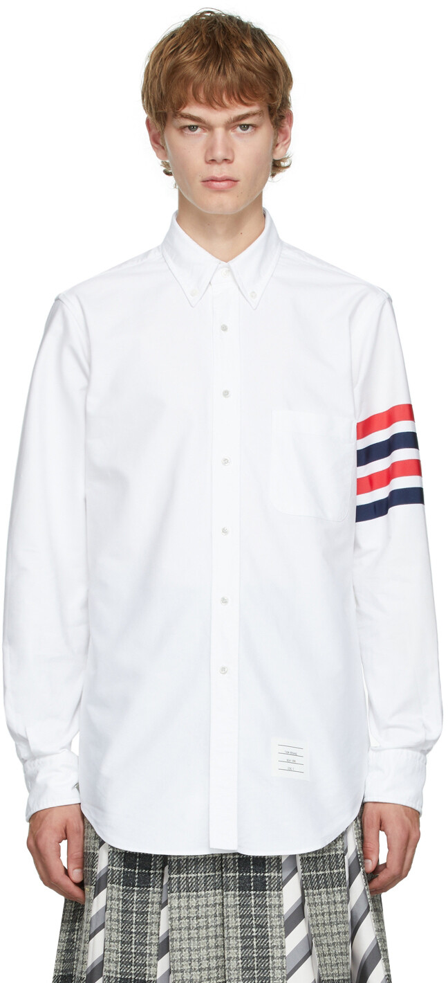 

Белая рубашка классического кроя Oxford GG Top Bar Thom Browne