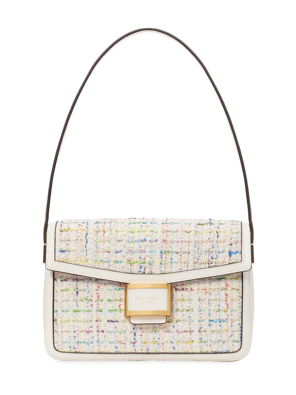 

Твидовая сумка через плечо Katy среднего размера kate spade new york, кремовый