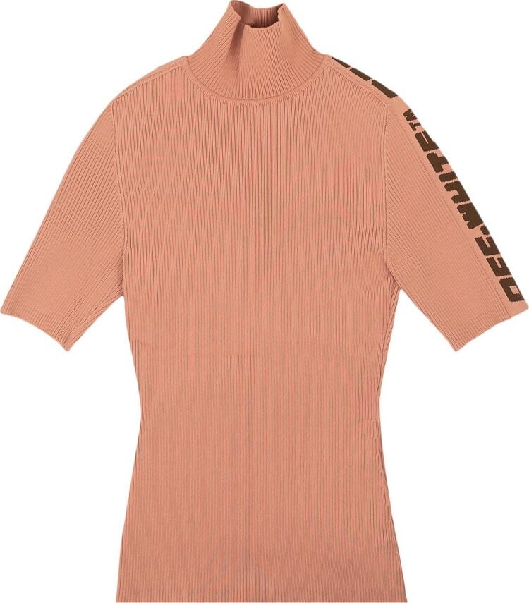 

Футболка Off-White Logo Band Mockneck T-Shirt Nude, розовый