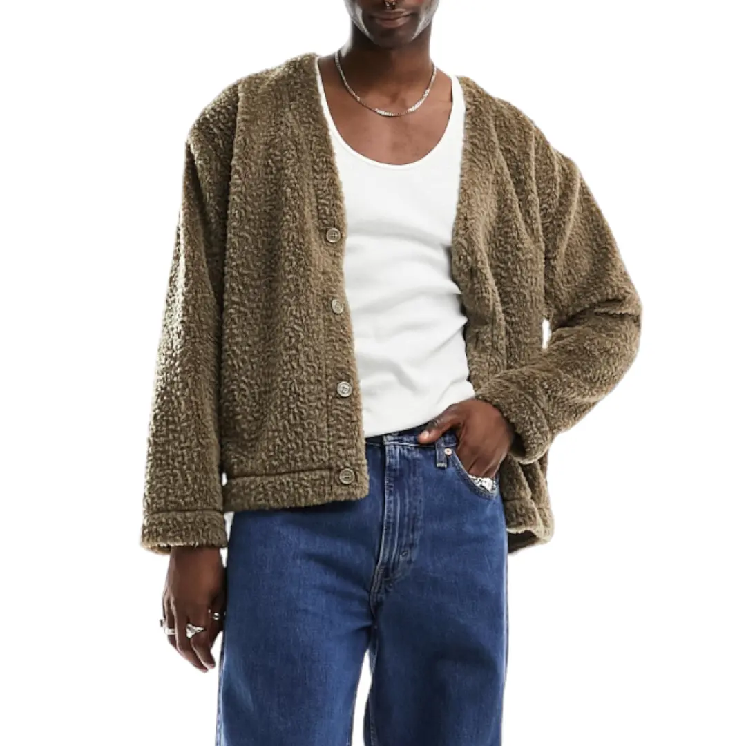 

Кардиган Weekday Cody Fleece, бежевый