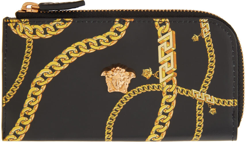 

Черная визитница с цепочкой Versace