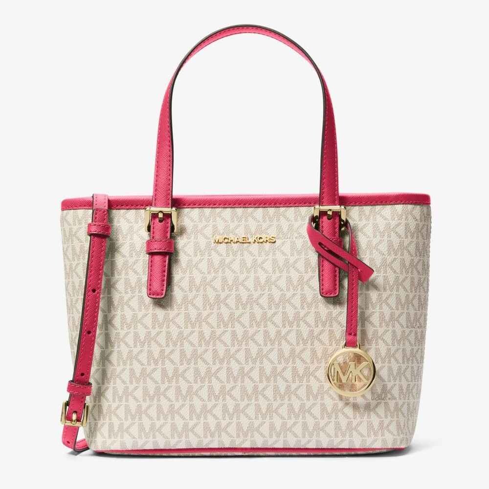 

Сумка Michael Michael Kors Jet Set Travel Extra-Small Logo, бежевый/ярко-розовый