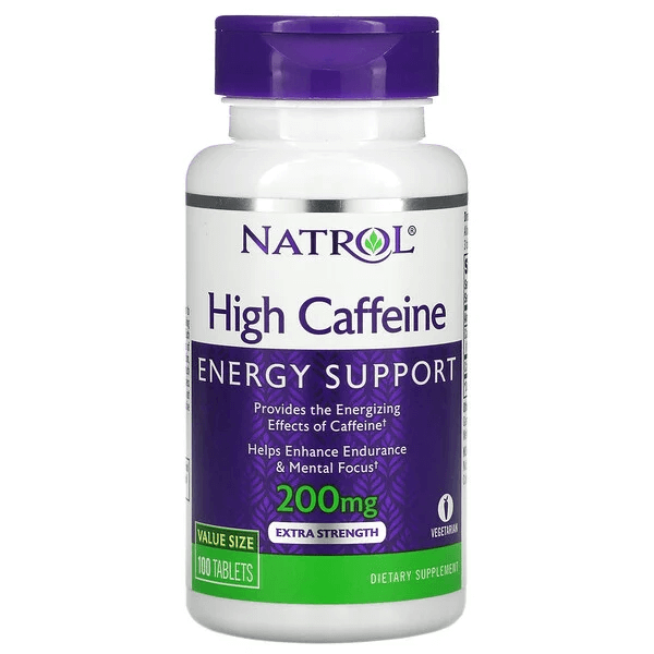 Высокоэффективный кофеин Natrol 200 мг, 100 таблеток cognium сверхсила 200 мг 60 таблеток natrol