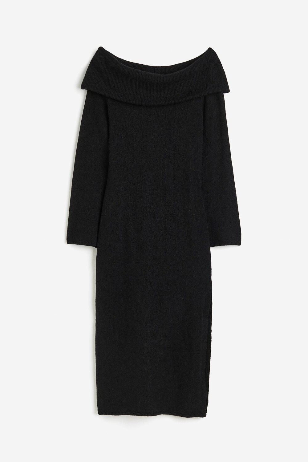 

Платье H&M Knit Off-the-shoulder, черный