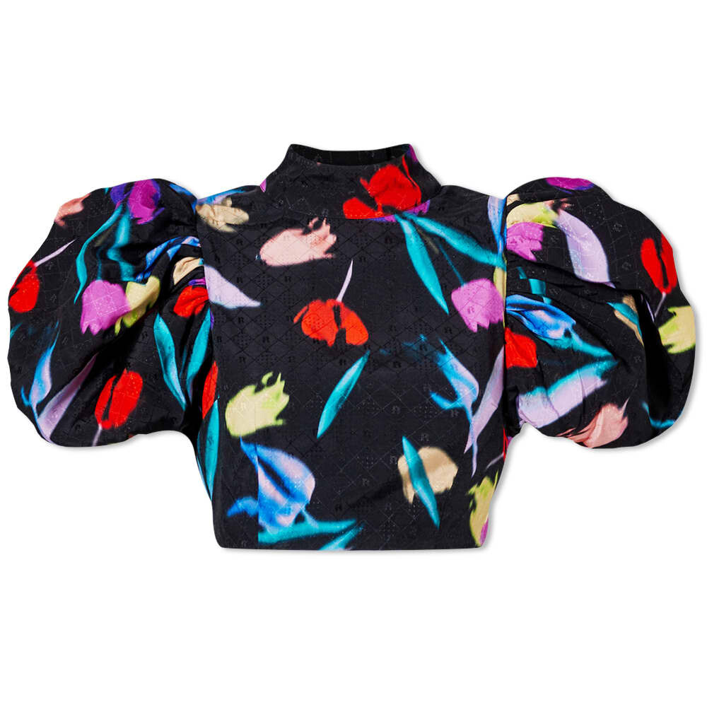 

Футболка ROTATE Dusk Floral Print Puff Sleeve Top