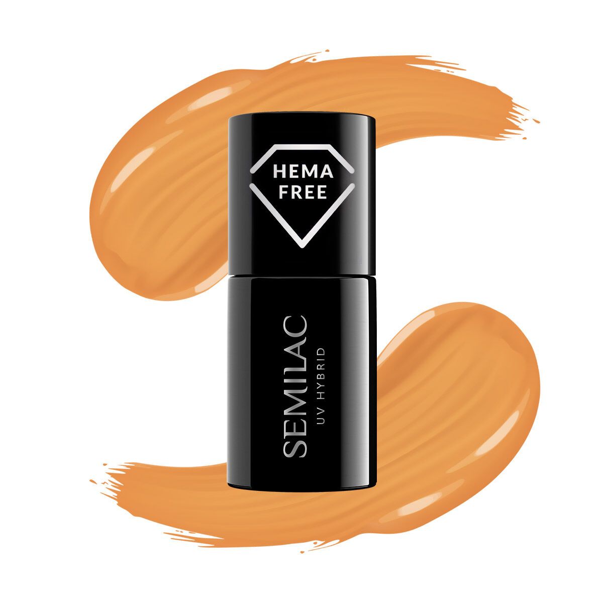 Semilac UV Hybrid гибридный лак для ногтей, 416 Golden Hour Orange