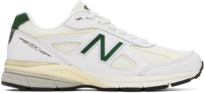 

Бело-зеленые кроссовки New Balance Made in USA 990v4, Зеленый