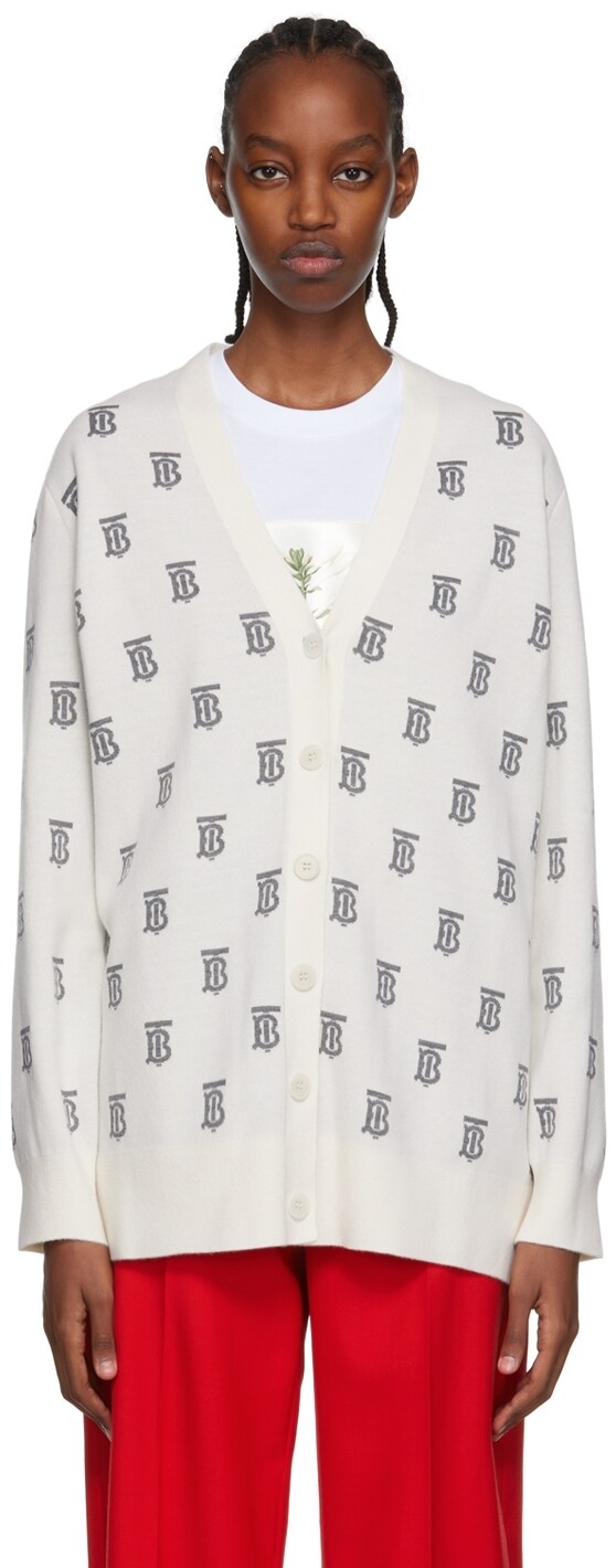 

Кардиган Off-White из шерсти и шелка Burberry Off-White