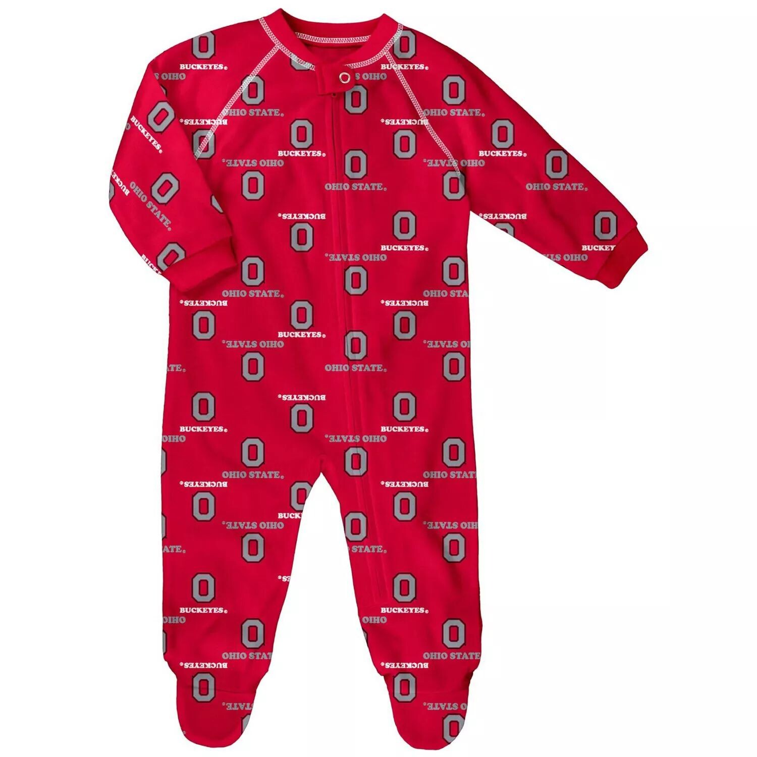 

Комбинезоны Infant Scarlet Ohio State Buckeyes с принтом реглан и молнией во всю длину Outerstuff