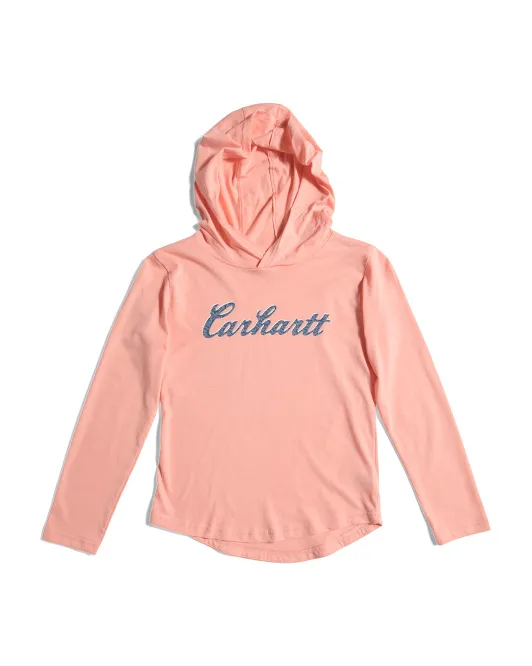 

Футболка с длинными рукавами и капюшоном для маленьких девочек Carhartt, цвет Peach