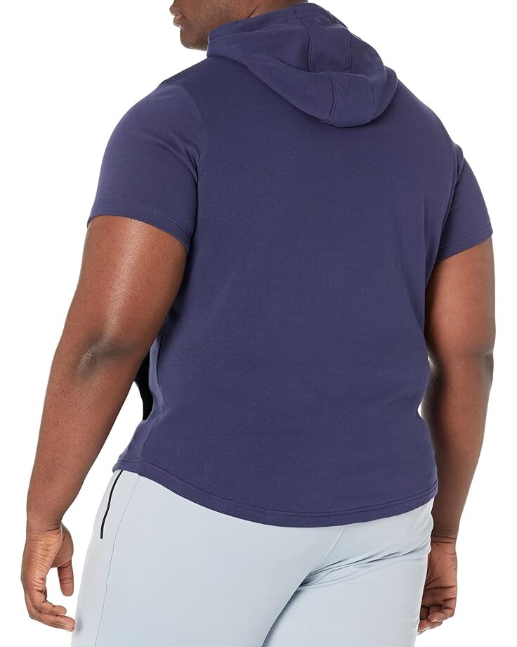 

Худи Under Armour Rival Terry Left Chest Short Sleeve Hoodie, цвет Midnight Navy/Onyx White