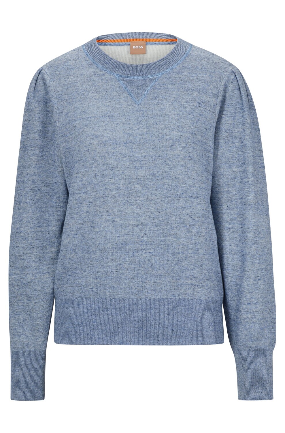 

Джемпер Hugo Boss Melange With Puff Sleeves, синий