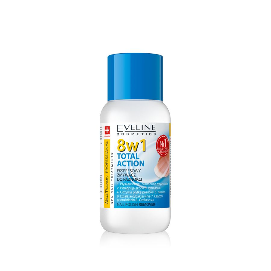 Eveline Cosmetics Nail Therapy Professional Total Action 8in1 экспресс жидкость для снятия лака 150мл