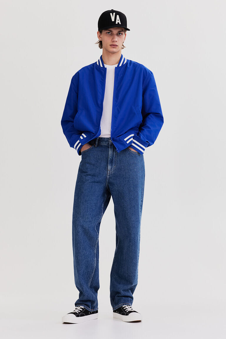 

Бейсбольная куртка стандартного кроя H&M, синий