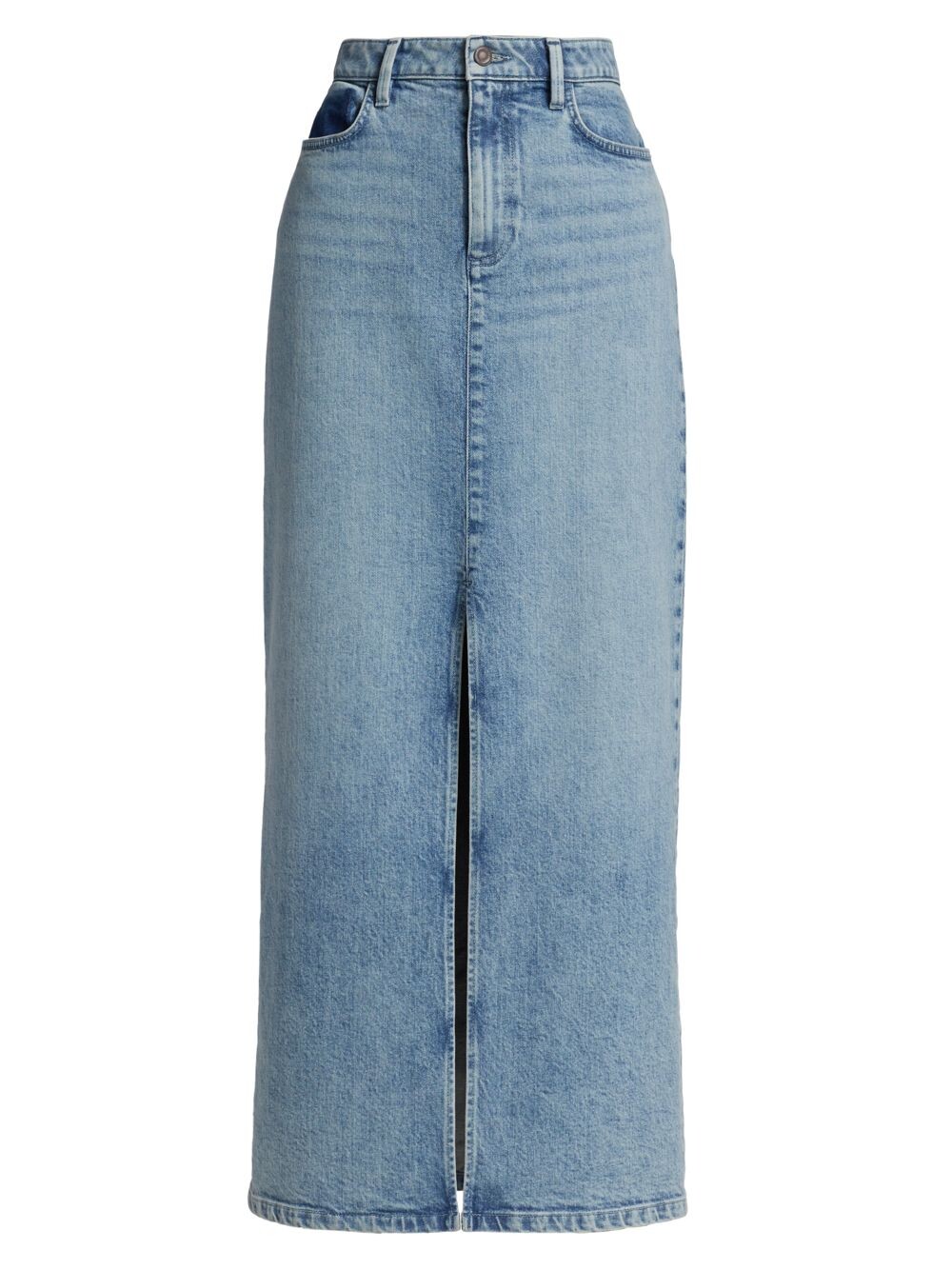 

Выцветшая джинсовая юбка макси Lafayette 148 New York, синий