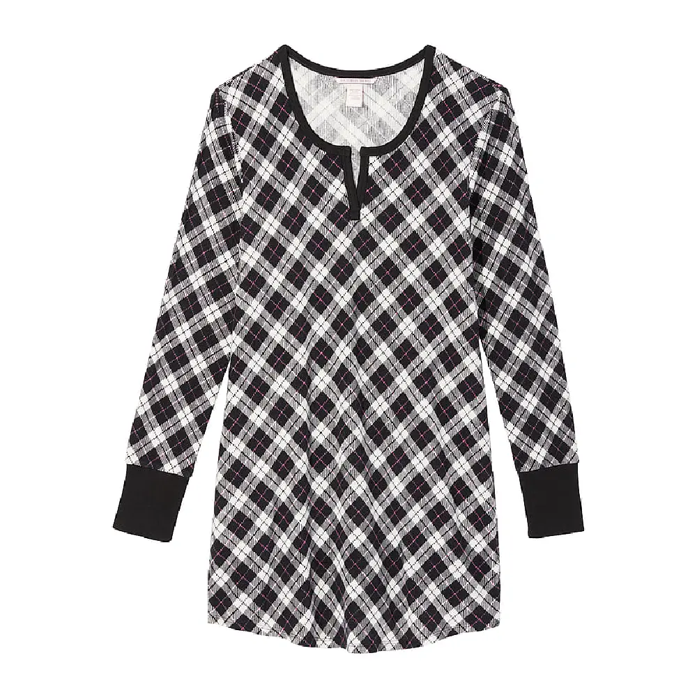 

Ночная рубашка Victoria's Secret Thermal, черный/белый