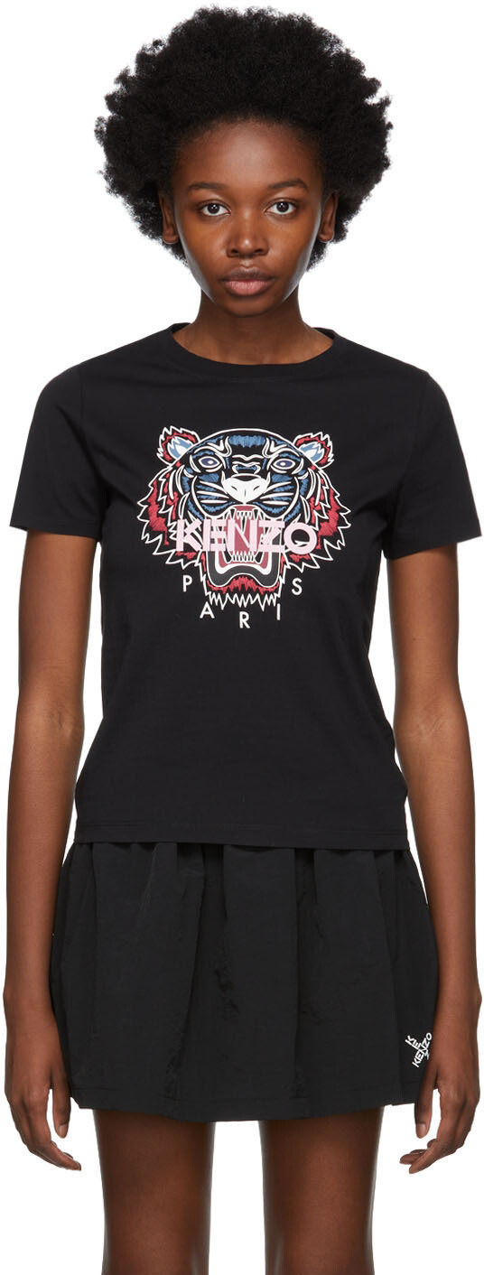 

Черная классическая футболка с тигром Kenzo