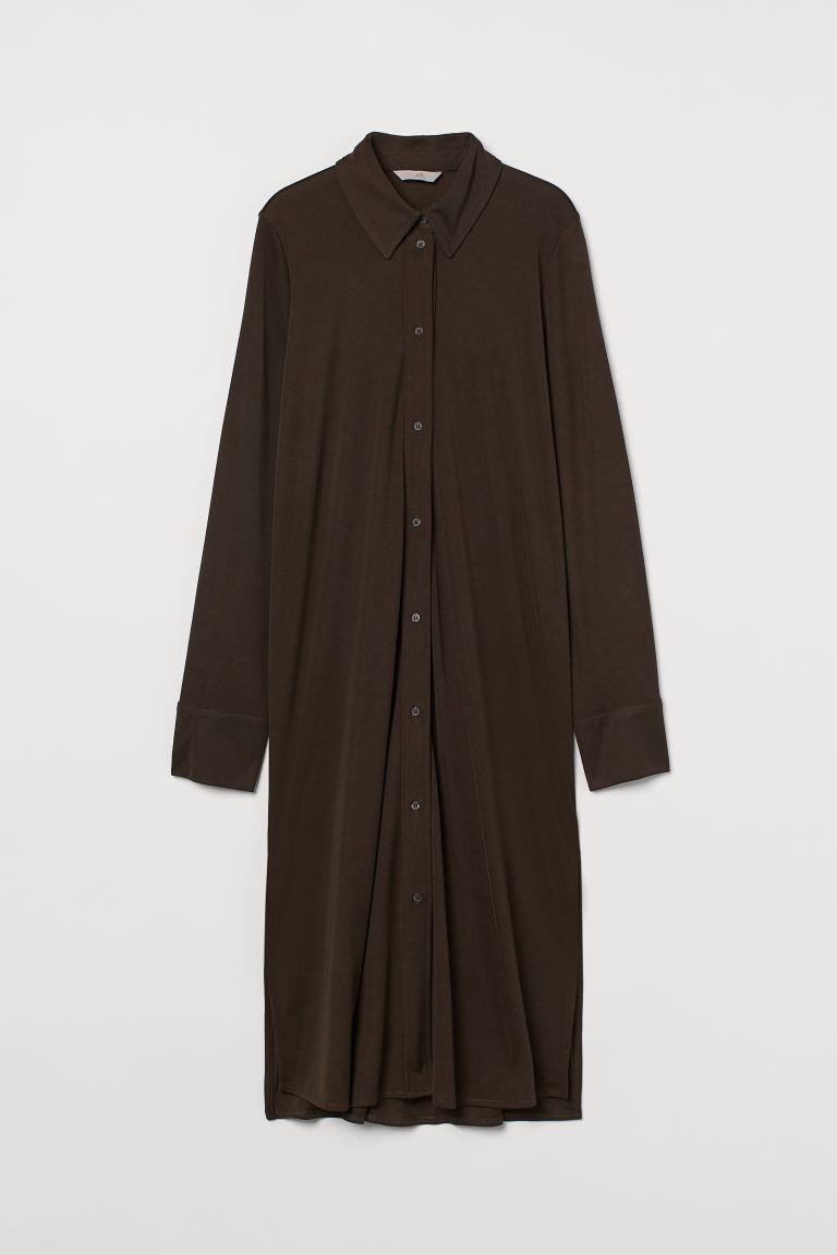 

Платье-рубашка из джерси H&M, темно-зеленый
