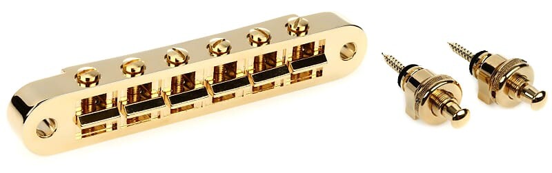 

Аксессуары Gibson Nashville Tune-O-Matic Bridge с полной сборкой — золотой комплект с S-образными замками Schaller Замки для ремешков — золото