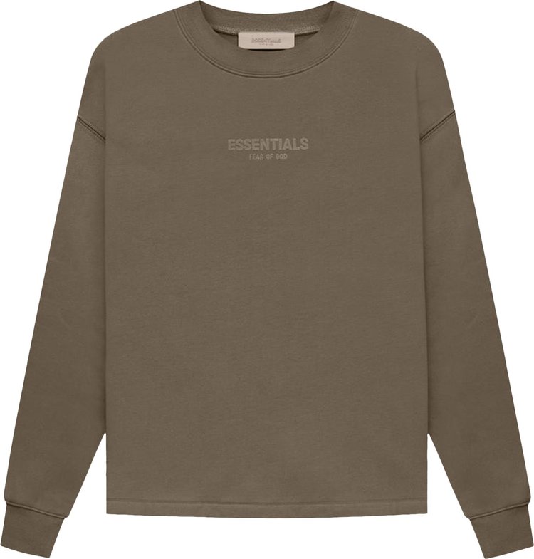 Толстовка Fear of God Essentials Relaxed Crewneck 'Wood', коричневый - фото