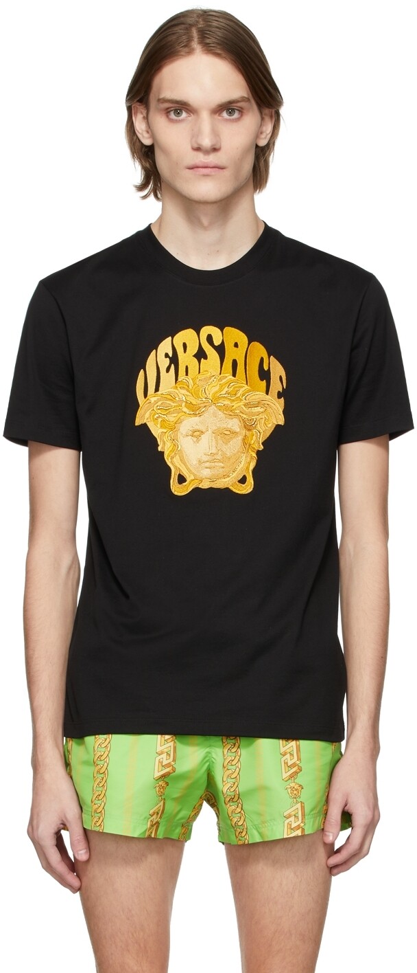 

Черная музыкальная футболка Versace, Черный