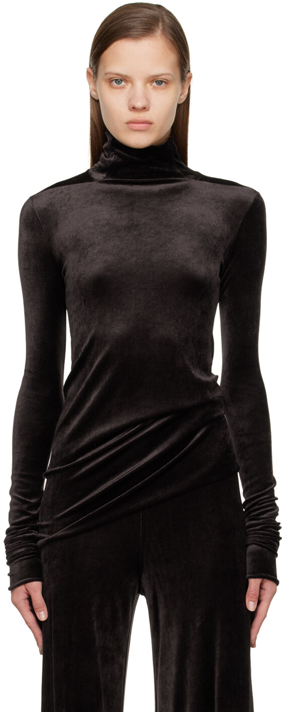 

Коричневая водолазка Lina Rick Owens Lilies, Коричневый