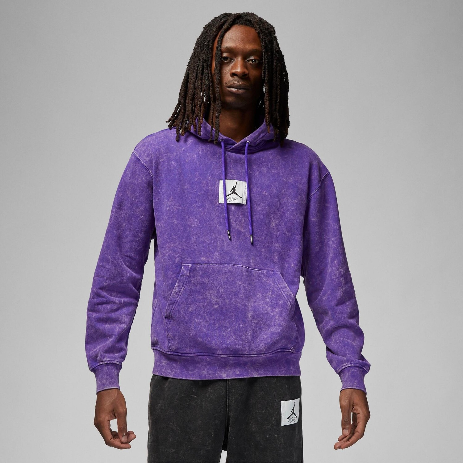 

Флисовый пуловер с капюшоном Jordan Essentials All-Over Wash, фиолетовый