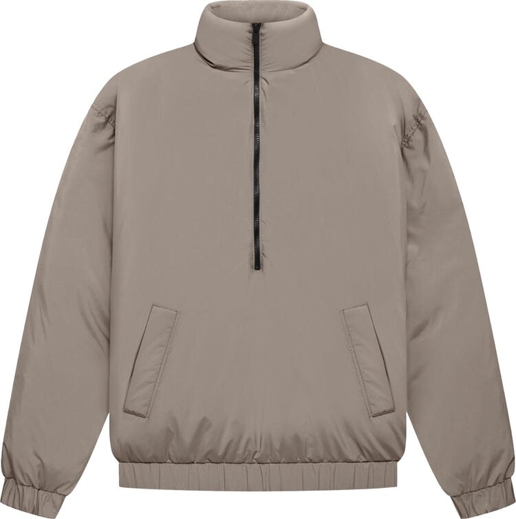 Пуховик Fear of God Essentials Half-Zip Puffer 'Desert Taupe', серый - фото