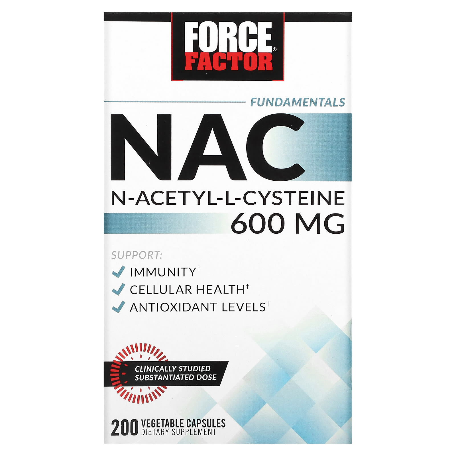 N-Ацетил-L Цистеин Force Factor, 200 вегетарианских капсул