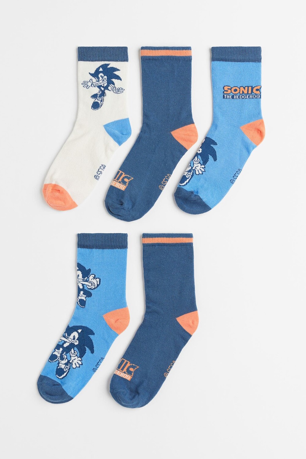 

5 пар носков H&M с принтом Sonic the Hedgehog, синий