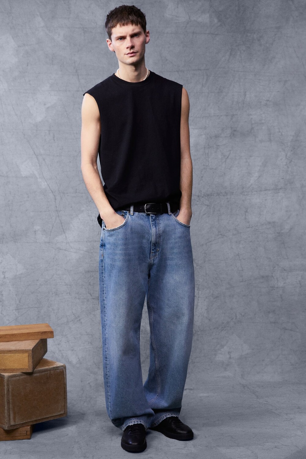 

Широкие джинсы ZARA, синий