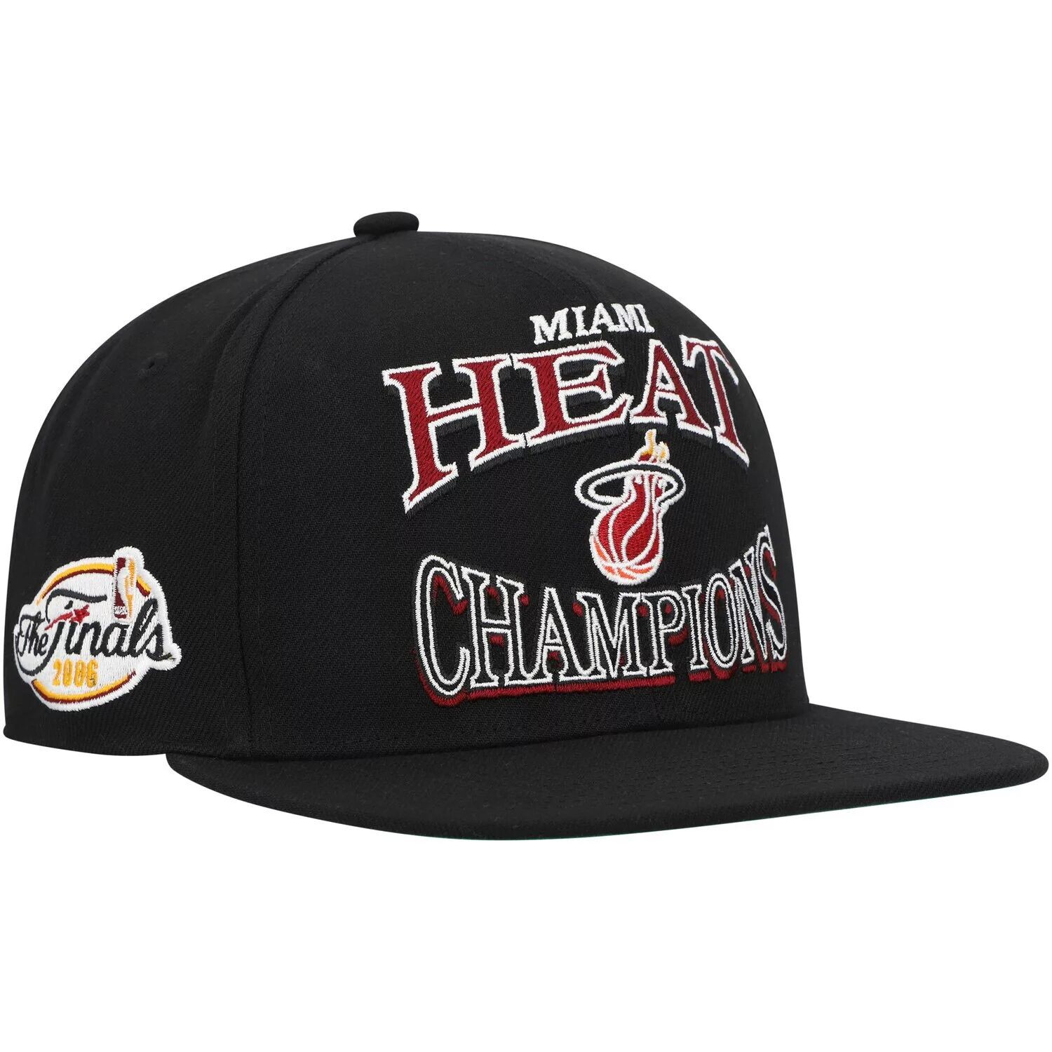 

Мужская кепка Mitchell & Ness Black Miami Heat из твердой древесины Classics SOUL Champions Era Diamond Snapback Hat