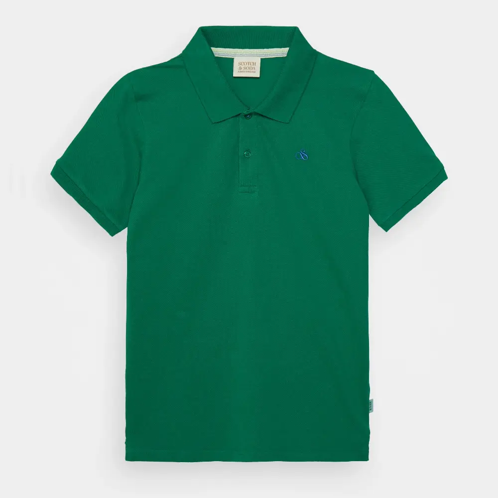 

Футболка поло Scotch & Soda Fabric-dyed Short-sleeved, зеленый