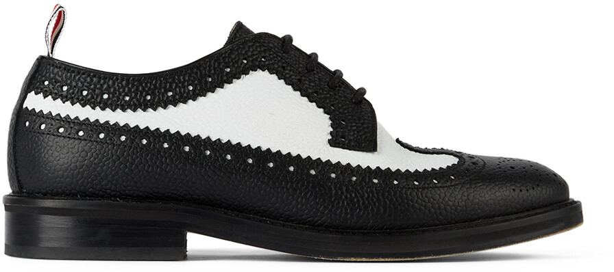 

Дети Черные классические длинные броги на плоской подошве Thom Browne