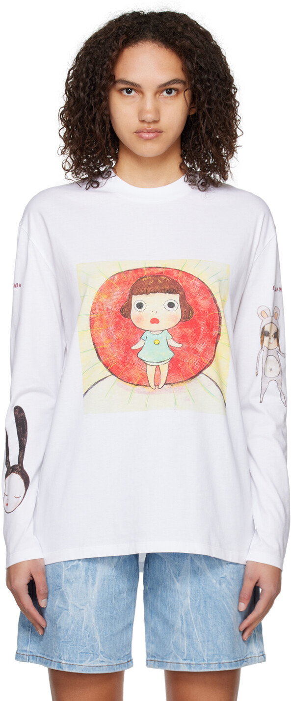

Белая футболка с длинным рукавом 'Lonesome Puppy' Stella McCartney, Белый