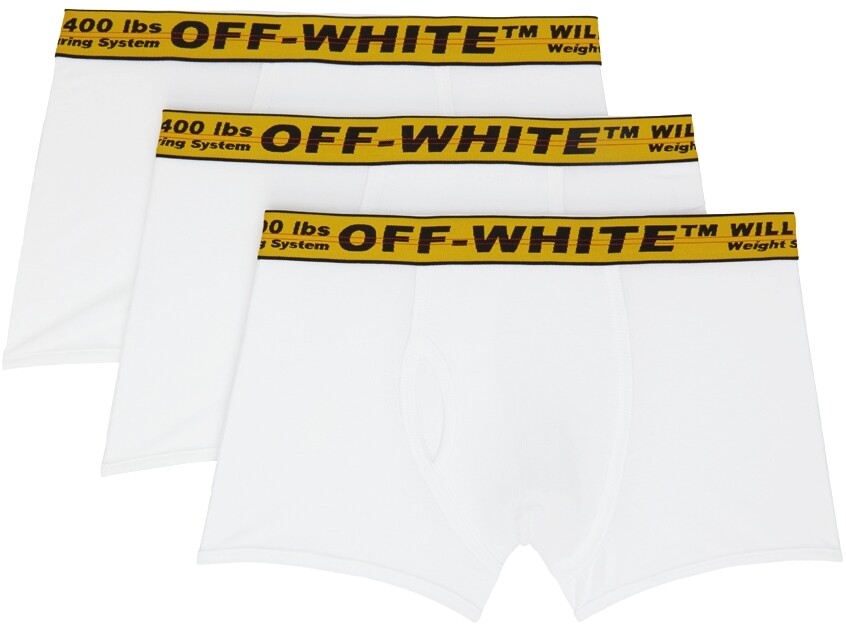 

Набор из трех белых боксеров в индустриальном стиле Off-White