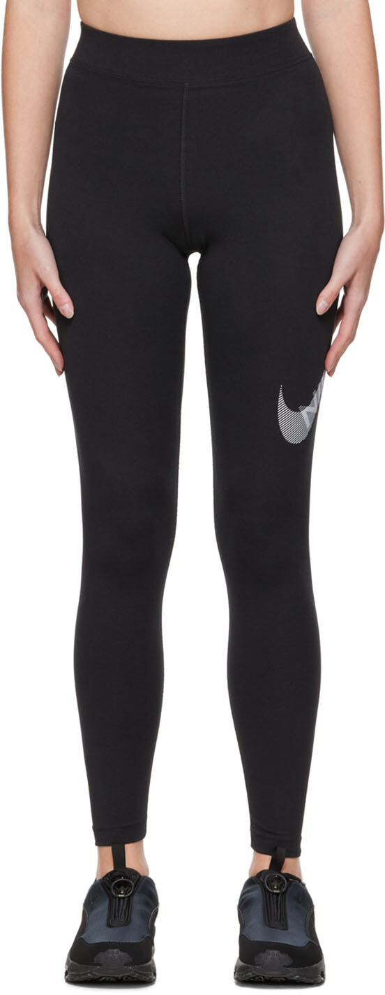 

Черные леггинсы с высокой талией Nike
