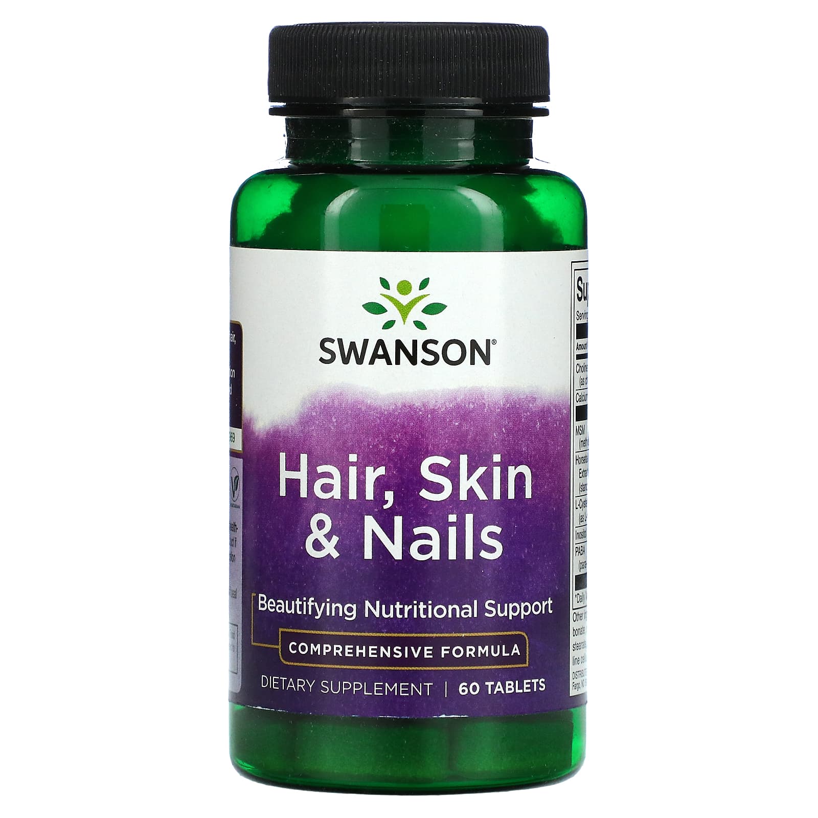 Витамины Swanson для волос, кожи, ногтей, 60 таблеток жевательные со вкусом мяты изжогoff кальция карбонат магния карбонат 24 шт