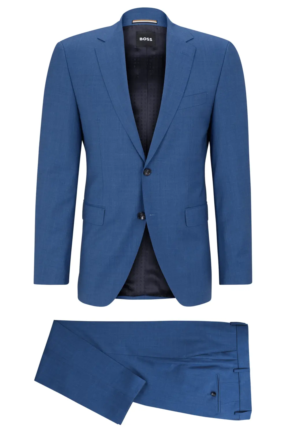 

Костюм из натуральной шерсти Hugo Boss Regular-Fit With Full Lining, синий