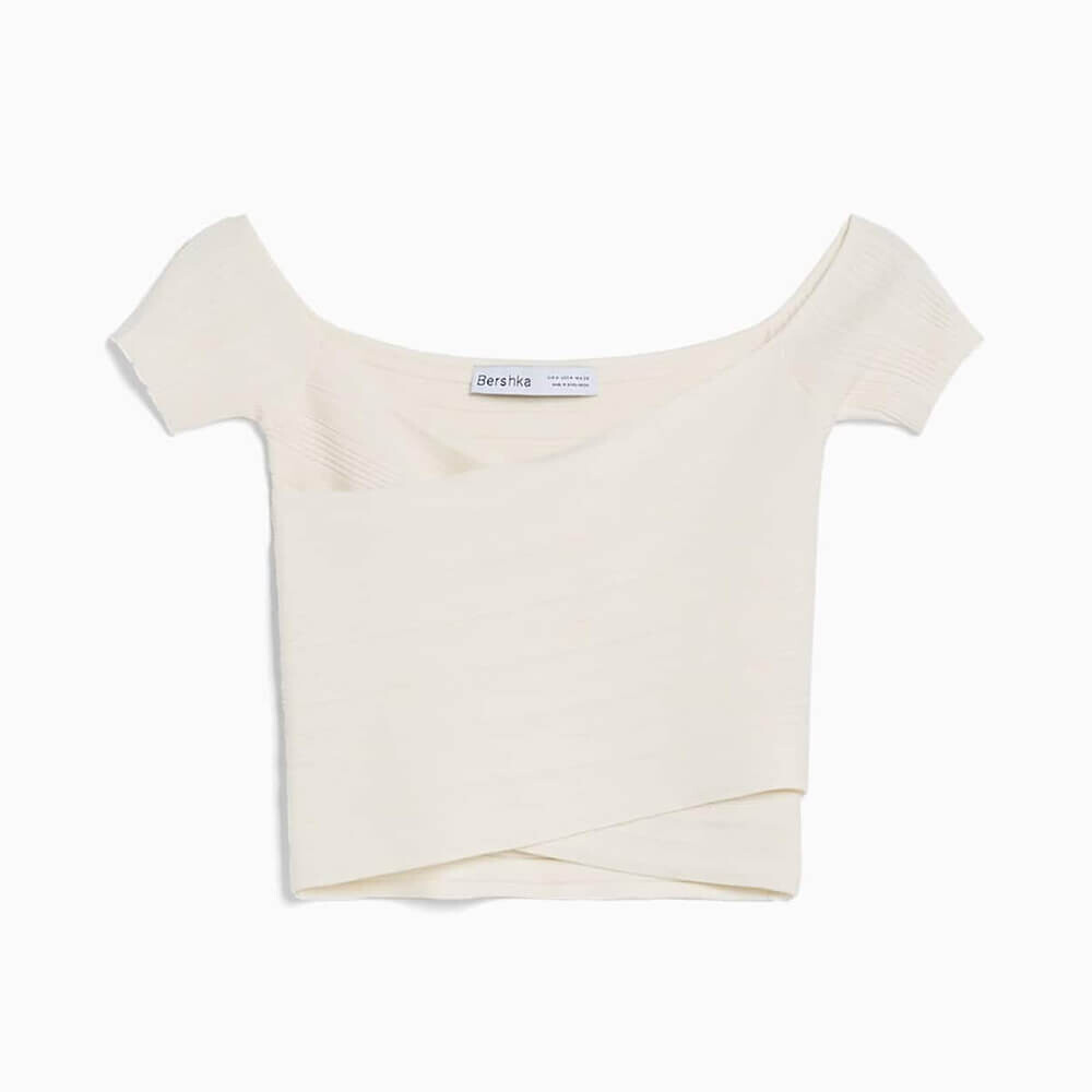 

Свитер Bershka Short Sleeve, кремовый