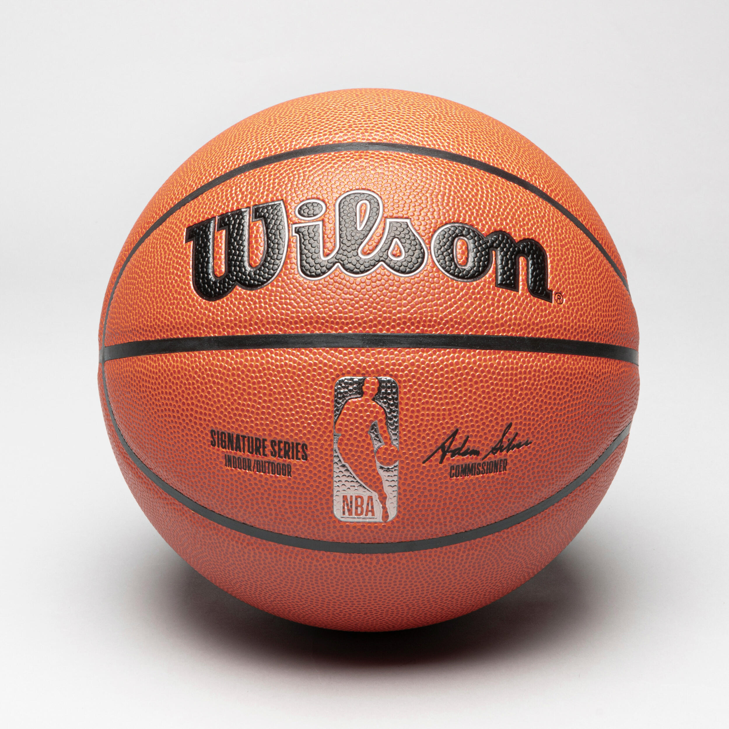 Мяч баскетбольный размер 7 - Signature Series S7 NBA оранжевый WILSON - фото